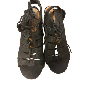 Clarks Black Lace Up Sandals Women's Size 8